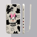 Capinha Iphone Mickey Mouse e Minnie - Case de Alta Proteção e Com Cordão de Brinde