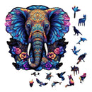 Quebra-Cabeça de Madeira Inova WOOD PUZZLE - Elefante Sereno | Diversão com Diversos Benefícios para Crianças e Idosos