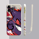 Capinha Iphone Pokémon Pikachu e Gengar - Case de Alta Proteção e Com Cordão de Brinde