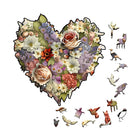 Quebra-Cabeça de Madeira Inova WOOD PUZZLE - Coração Floral | Diversão com Diversos Benefícios para Crianças e Idosos