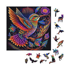 Quebra-Cabeça de Madeira Inova WOOD PUZZLE - Beija-flor Psicodélico | Diversão com Diversos Benefícios
