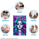 Quebra-Cabeça De Madeira Inova WOOD PUZZLE - Caveira Mexicana Azul | Diversão Com Diversos Benefícios