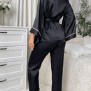 Conjunto Roupão e Calça em Seda Gelo Premium Pijama Feminino Blissfu