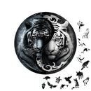 Quebra-Cabeça de Madeira Inova WOOD PUZZLE - Yin-Yang Tigres Brancos | Diversão com Diversos Benefícios