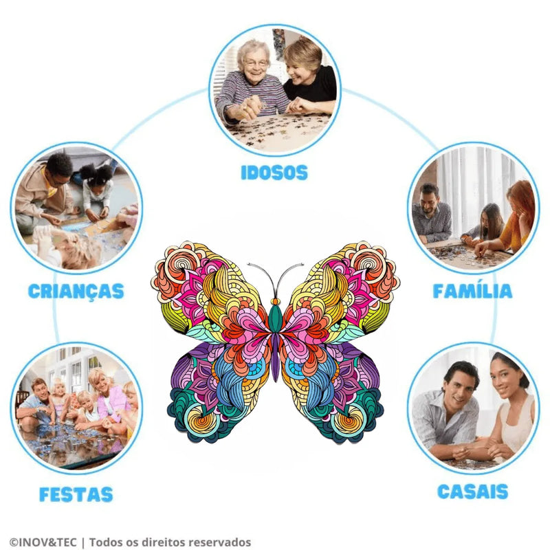 Quebra-Cabeça de Madeira Inova WOOD PUZZLE - Aventura da Arte | Diversão com Diversos Benefício