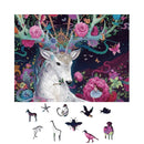 Quebra-Cabeça de Madeira Inova WOOD PUZZLE - Cervo Floral | Diversão com Diversos Benefícios para Crianças e Idosos