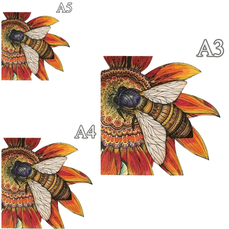 Quebra-Cabeça De Madeira Inova WOOD PUZZLE - Abelha No Girassol | Diversão Com Diversos Benefícios