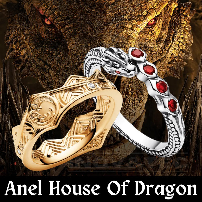 Anel Cravejado Banhado a Ouro e Prata House Of Dragon - SUPER PROMOÇÃO 50% DE DESCONTO + FRETE GRÁTIS | Últimas unidades