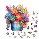 Quebra-Cabeça de Madeira Inova WOOD PUZZLE - Variedade Floral | Diversão com Diversos Benefício