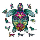 Quebra-Cabeça de Madeira Inova WOOD PUZZLE - Tartaruga Florida | Diversão com Diversos Benefícios para Crianças e Idosos