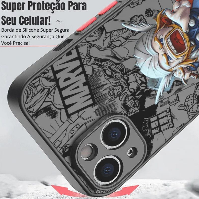 Capinha de Celular para Iphone Marvel Superheroes Cartoon Style