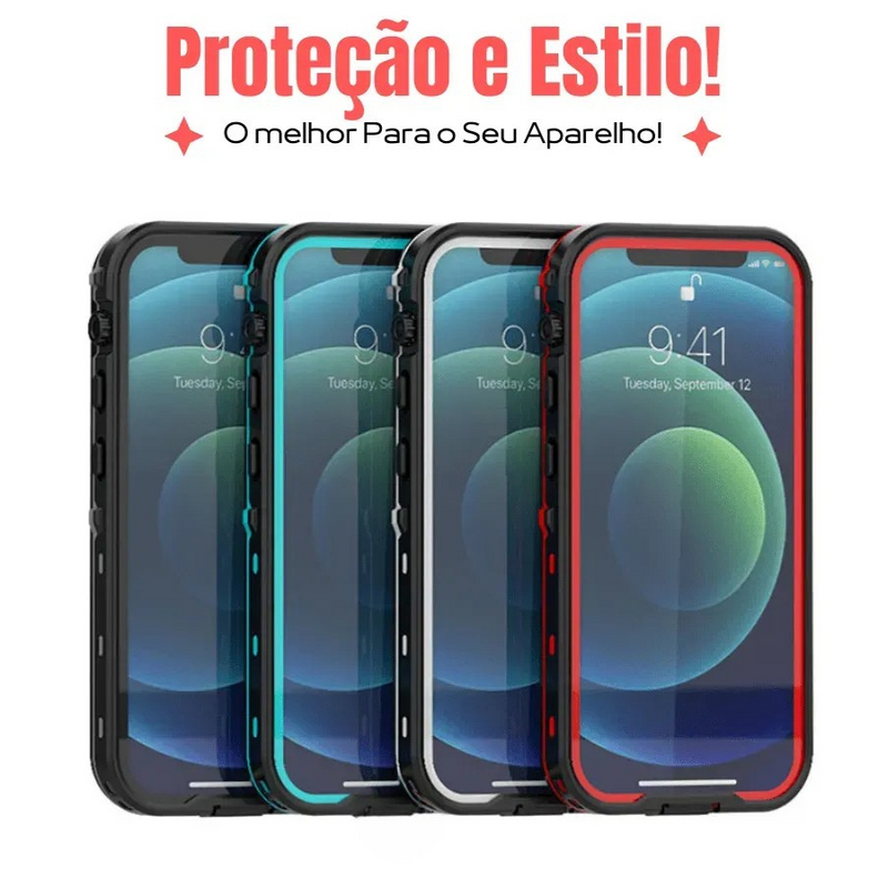 Capinha de Celular para IPhone 100% à Prova D'água e proteção Anti-Impacto com Bracelete Flutuante