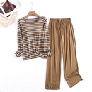 Pijama Feminino Striped Harmony - Conjunto Com Calça e Camisa Longa Super Confortável em Algodão | Macio, Leve e Elegante