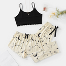 Pijama Feminino StellarSlumber - Conjunto 3 Peças, Calça, Shorts e Cropped | Macio, Leve e Super Confortável