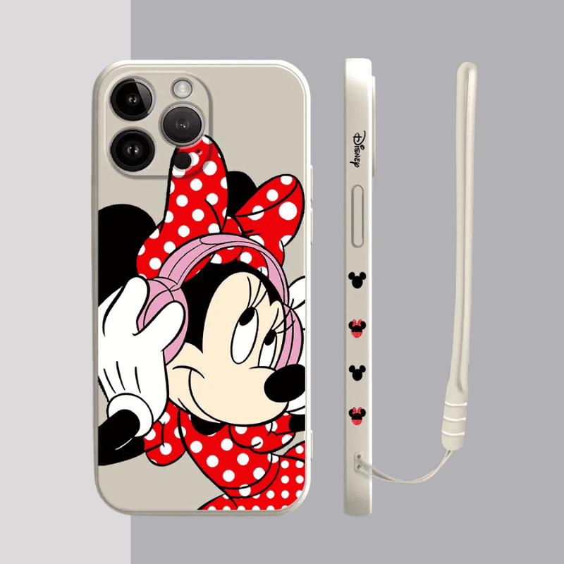 Capinha Iphone Casal Mickey e Minnie Músicos - Case de Alta Proteção e Com Cordão de Brinde