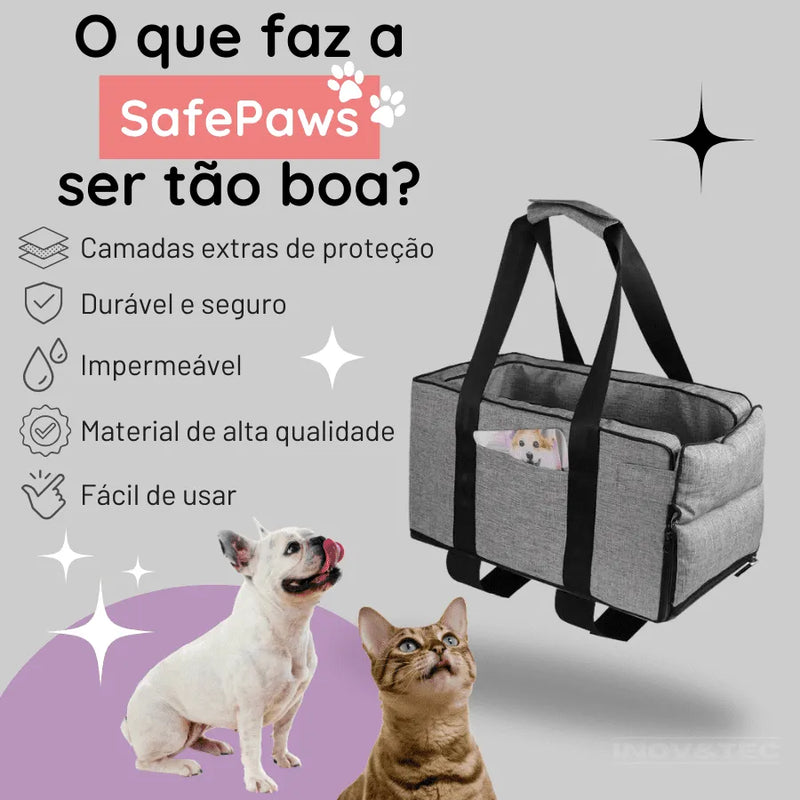 Cadeirinha De Segurança Para Gatos e Cachorros Pequenos SafePaws Original | Seu Pet Mais Confortável e Tranquilo Com Muita Segurança [Últimas Unidades Com 50% De Desconto]