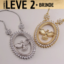 Colar Espirito Santo Cravejado De Cristais e Banhado A Ouro Ou Prata - [COMPRE 1 LEVE 2 + BRINDE]