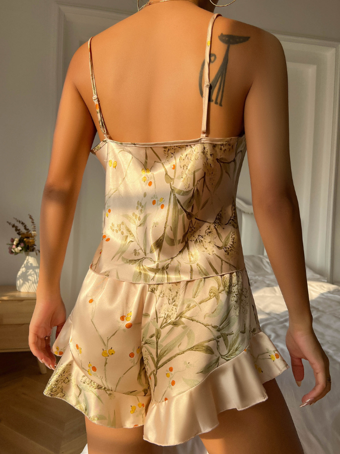 Pijama Feminino SweetFlower - Conjunto BabyDoll e Shorts Fresquinho LooseFit | Tecido Super Macio e Confortável