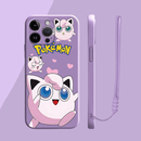 Capinha Iphone Pikachu e Jigglypuff - Case de Alta Proteção Com Cordão de Brinde