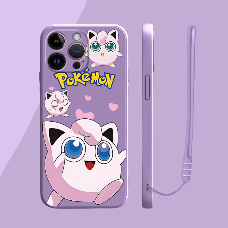 Capinha Iphone Pikachu e Jigglypuff - Case de Alta Proteção Com Cordão de Brinde