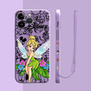 Capinha Iphone Ariel e Tinker Bell - Case de Alta Proteção e Com Cordão de Brinde