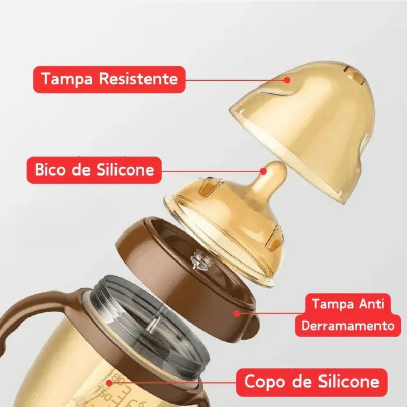 Mamadeira em Silicone Livre de BPA que Simula Seio Materno com Textura De Pele e Sistema Anti-Engasgo