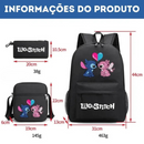 Kit Escolar Infantil Mochila + Lancheira e Estojo Lilo Stitch Lovers