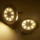 Kit 2 Luzes LED com 8 Pontos de Chão Impermeàveis a Energia Solar