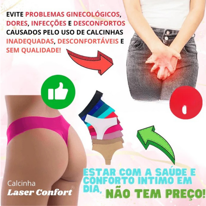 Calcinha Premium sem Costura a Laser e Confortável Laser Confort® [COMPRE 5 LEVE 10]