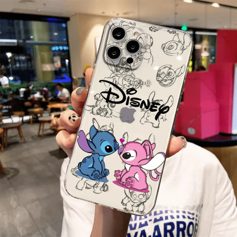Capinha Love Stitch Disney para Iphone - Case Translúcida De Alta Proteção