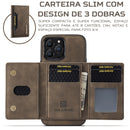 Capinha de Couro para Iphone com Carteira De Couro Slim Magnética DG MING