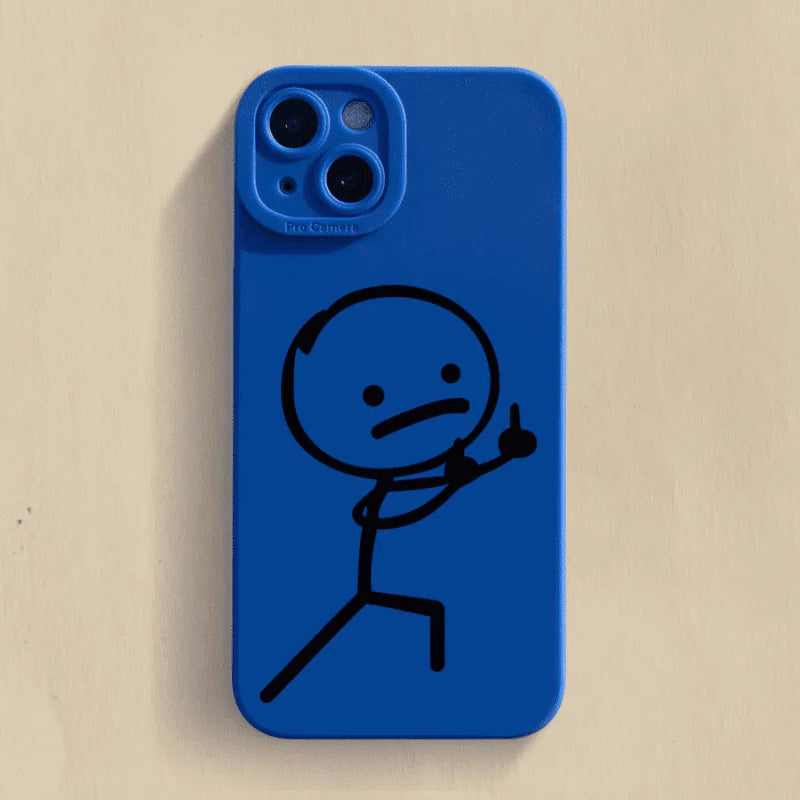 Capinha Iphone Stick Man Dedo Do Meio De Silicone - Case de Alta Proteção e Resistência
