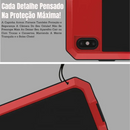 Capinha de Celular para IPhone com Vidro Temperado e Estrutura de Alumínio com Proteção 360° Metal Armor