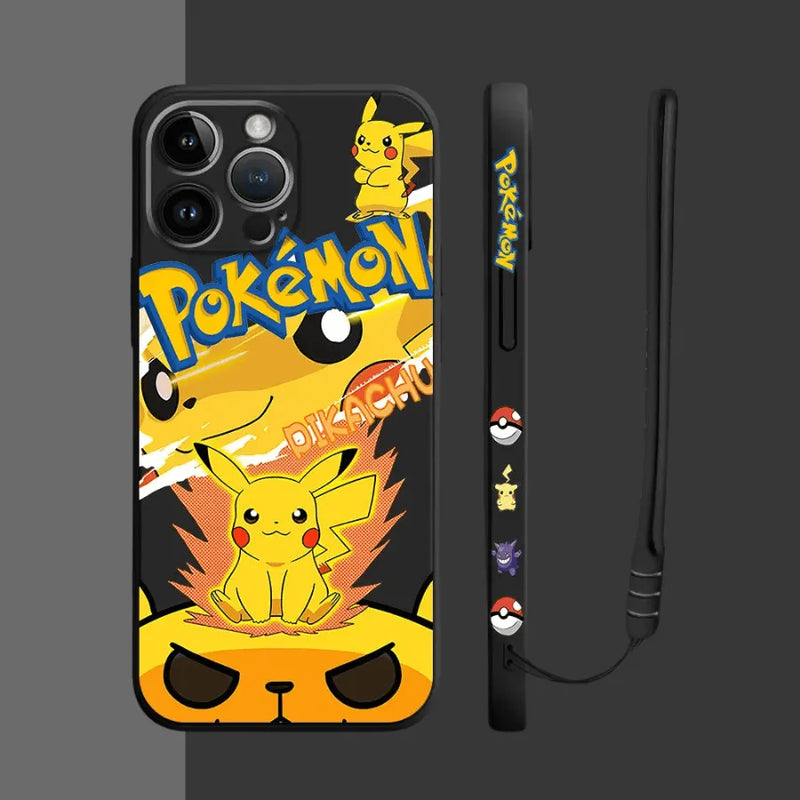 Capinha Iphone Pokémon Clássico - Case de Alta Proteção e Com Cordão de Brinde