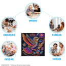 Quebra-Cabeça de Madeira Inova WOOD PUZZLE - Beija-flor Psicodélico | Diversão com Diversos Benefícios