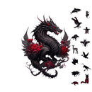Quebra-Cabeça de Madeira Inova WOOD PUZZLE - Dragão Vermelho | Diversão com Diversos Benefícios para Crianças e Idosos