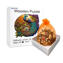 Quebra-Cabeça De Madeira Inova WOOD PUZZLE - Pavão Na Natureza | Diversão Com Diversos Benefícios Para Crianças e Idosos