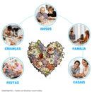 Quebra-Cabeça de Madeira Inova WOOD PUZZLE - Coração Floral | Diversão com Diversos Benefícios para Crianças e Idosos