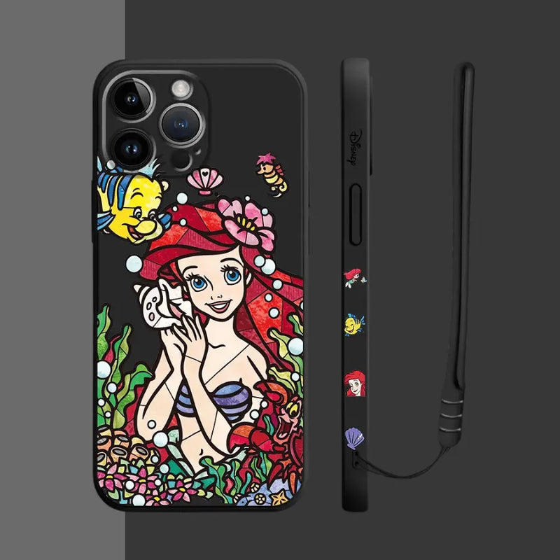 Capinha Iphone Princesa Ariel - Case de Alta Proteção e Com Cordão de Brinde