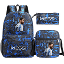 Kit Escolar Infantil Mochila com Lancheira e Estojo Messi