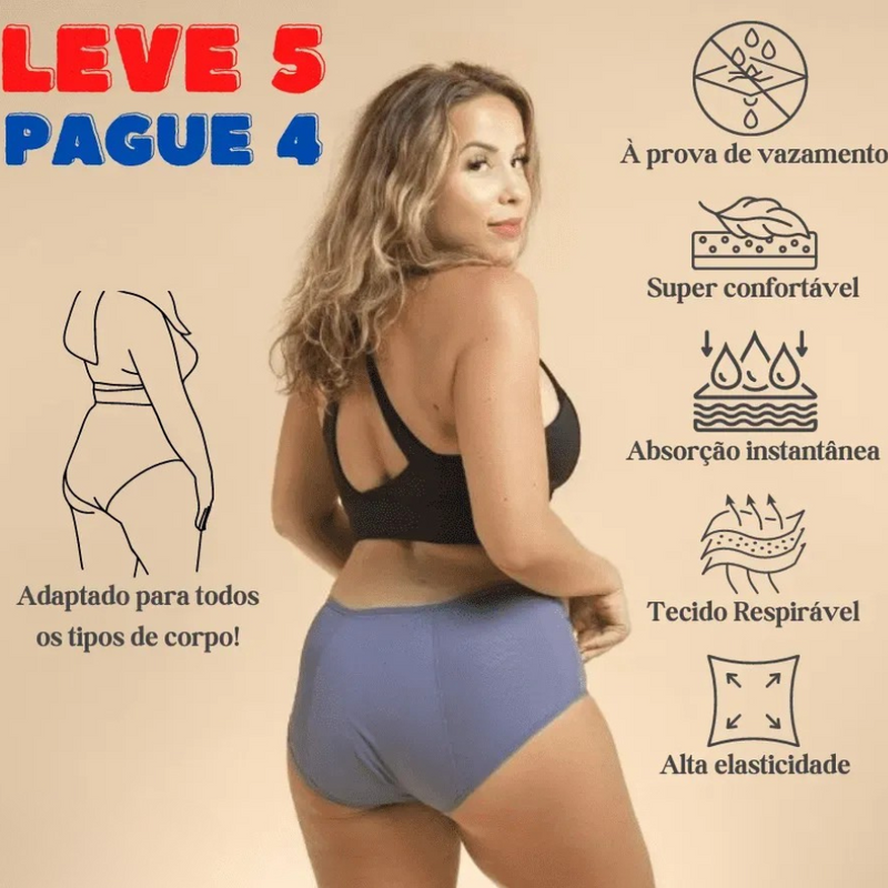 Calcinha Absorvente Protetora para Incontinência ConfortProtect [Leve 5 Pague 4 + Frete Grátis]
