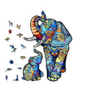 Quebra-Cabeça De Madeira Inova WOOD PUZZLE - Elefante e Seu Filhote | Diversão Com Diversos Benefícios