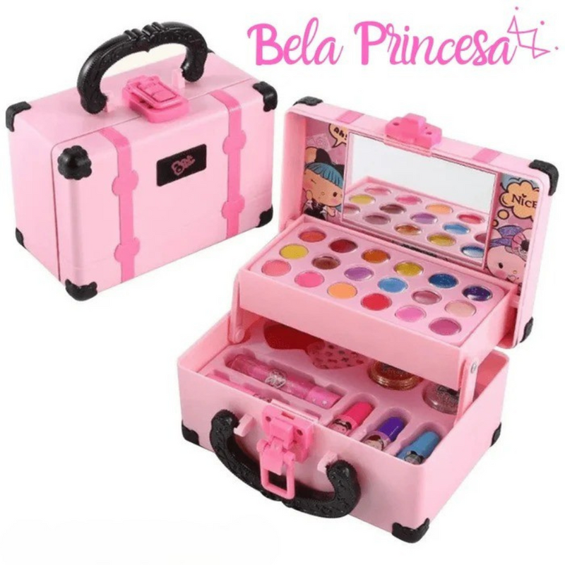 Maleta de Maquiagem para Meninas com 33 Peças Incríveis BELA PRINCESA