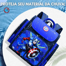 Mochila Escolar Infantil Premium com Almodas Respiráveis Super heróis Capitão América e Homem Aranha