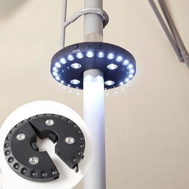 Luminaria com 28 LEDs e 3 Modos de Iluminação para Guarda-Sol