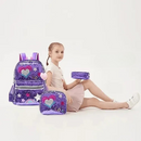 Mochila Infantil para Meninas Super Shine Com Lantejoulas + Estojo e Lancheira de Brinde