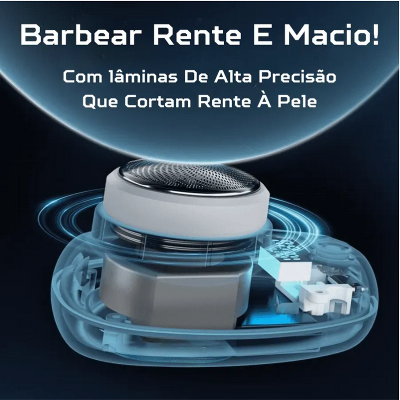 Barbeador Elétrico Portátil com Display de Bateria Digital sem Fio ULTRA SHAVER
