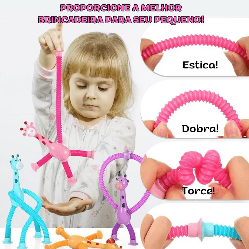 Girafinhas Infantis Criativas que Esticam e Gruda Com Luz De LED GiraZoo