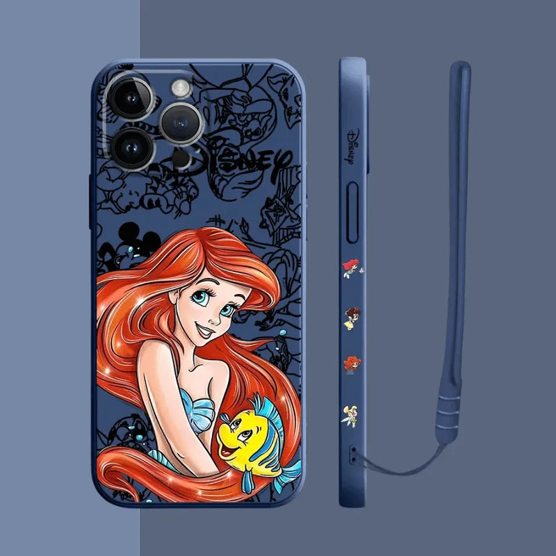 Capinha Iphone Ariel e Tinker Bell - Case de Alta Proteção e Com Cordão de Brinde