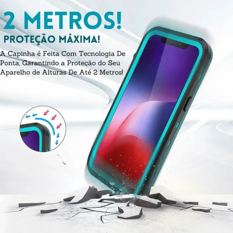 Capinha de Celular para IPhone 100% à Prova D'água e proteção Anti-Impacto com Bracelete Flutuante